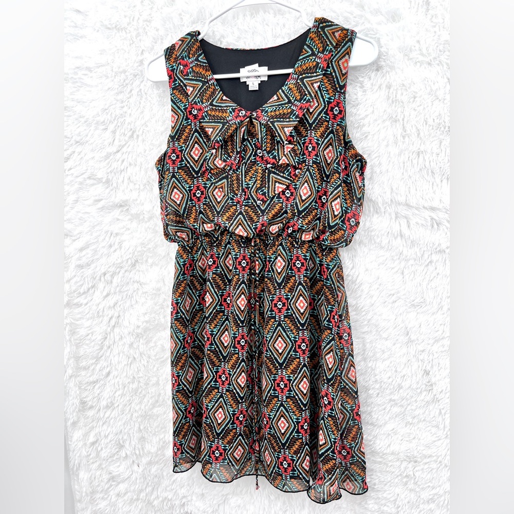 Sweet Storm Red & Brown sleeveless dress size L